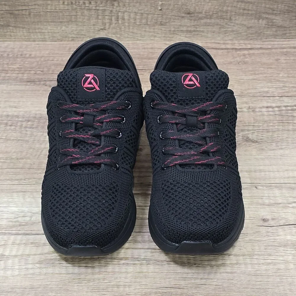 Zeba Hands Free Women's Size 10 Black Ember Red Slip On Walking Shoes Sneakers